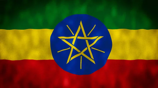 Bandeira Etiópia Bandeira Ondulada Etiópia Render Addis Abeba Etiópia — Fotografia de Stock