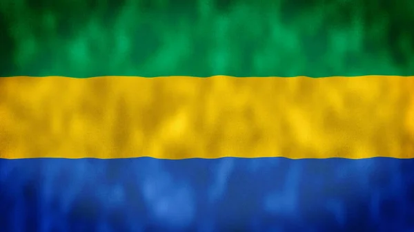 Gabon Waving Flag Gabon Flag Vlag Van Gabon Waving Gabon — Stockfoto