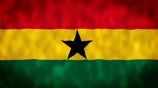 Κυματιστή Σημαία Εθνική Σημαία Της Γκάνα Ρεαλιστική Άκρα Γκάνα — Φωτογραφία Αρχείου