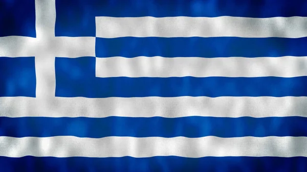 希腊国旗在风中飘扬 现实的希腊国旗背景 希腊旗袍4K 希腊欧盟欧洲国家国旗4K 希腊雅典 — 图库照片