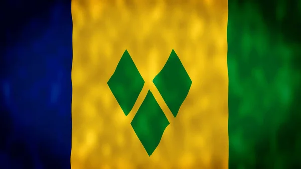 Saint Vincent Grenadine Szigetek Integető Zászlója Saint Vincent Grenadine Szigetek — Stock Fotó