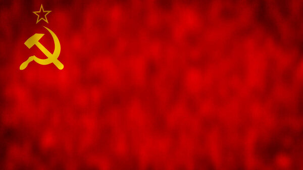 Флаг Советского Союза. Старый флаг ССКП СССР, машущий ветру. Петля.