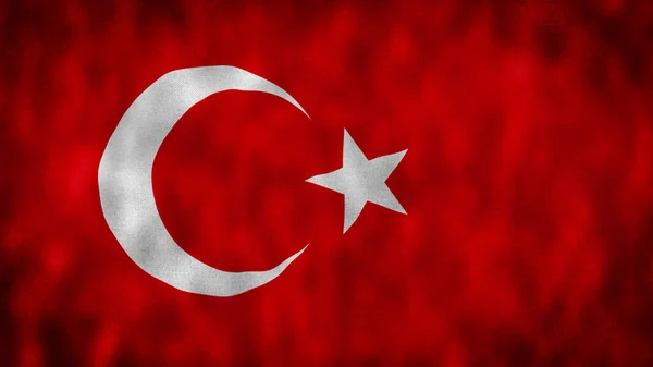 바람에 흔들리고 국기의 터키는 대부분 서아시아에 국가이다 배경을 문자화 했습니다 — 스톡 사진