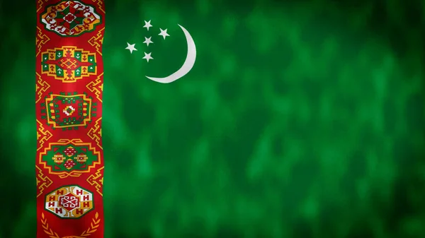 Turkmenistans Nationalflagge Turkmenistan Flagge Schwenkende Illustration Illustration — Stockfoto