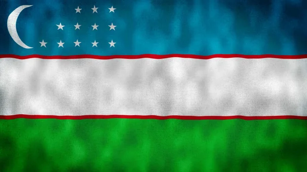 ウズベキスタン国旗 2番目のウズベキスタンの国旗 ウズベキスタンのタシュケント — ストック写真
