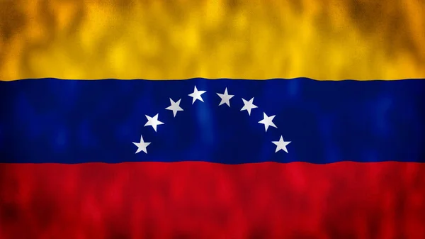 Venezuela Acenando Textura Tecido Bandeira Bandeira República Bolivariana Venezuela Bandeira — Fotografia de Stock