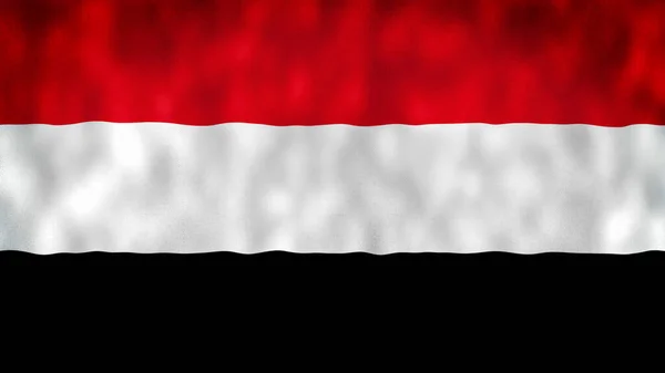 Flaga Jemenu Macha Animacją Flaga Jemenu Powiewa Wietrze Flaga Narodowa — Zdjęcie stockowe