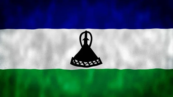 Lesotho Flagge Schwenken Lesotho Flagge Lesotho Flagge Schwenken Lesotho Flagge — Stockfoto