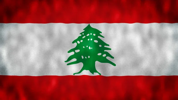 Libańska Flaga Powiewa Bliska Wietrze Film Flagą Narodową Libanu Wysoka — Zdjęcie stockowe