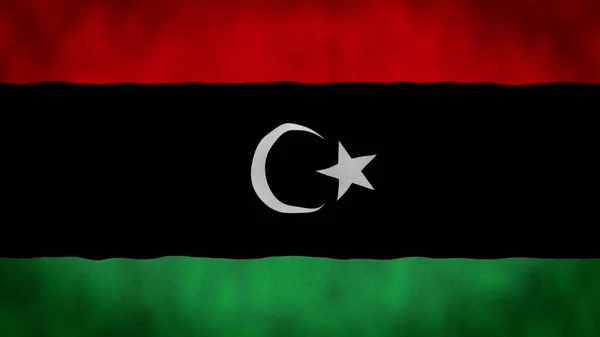 Libyen Flagge Schwenken Libyen Flagge Flagge Libyens Flagge Schwenken Animation — Stockfoto