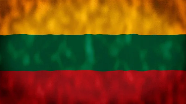 Litauen Flagge Weht Wind Mit Hochwertiger Textur Nationalflagge Nahtlose Schleifenanimation — Stockfoto