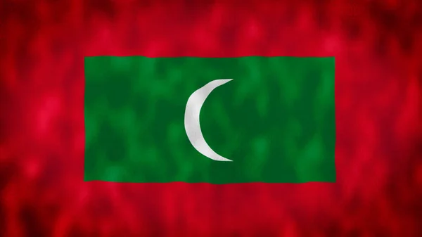 Maledivy Vlajka Vlnění Maledivy Vlajka Vlajka Malediv Vlnění Ilustrace Maledivy — Stock fotografie