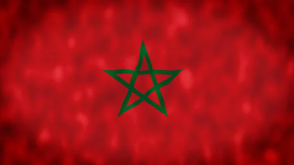 Bandeira Que Voa País Marrocos Com Uma Relação Widescreen Rabat — Fotografia de Stock