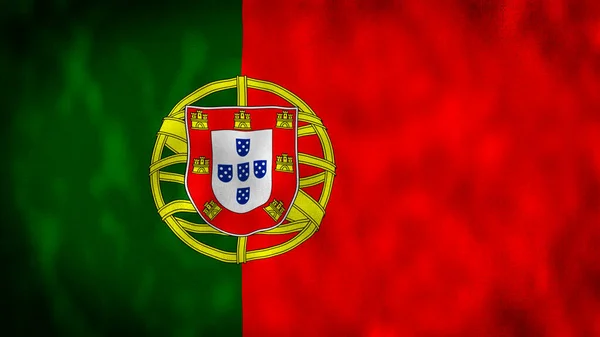 Bandeira Portugal Acenando Vento Com Textura Alta Qualidade Ilustração Bandeira — Fotografia de Stock
