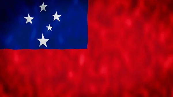 Samoa Vlag Zwaait Met Illustratie Samoa Vlag Wapperend Wind Nationale — Stockfoto