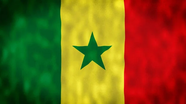 セネガルの旗が風になびく セネガルのダカール セネガルの二番目の旗 — ストック写真
