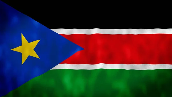 Bandera Ondeante Realista Del Sudán Del Sur Bandera Fluyente Texturizada —  Fotos de Stock