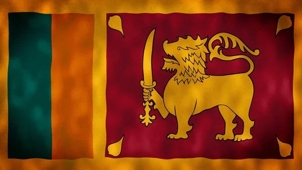 Sri Lanka Acenando Bandeira Bandeira Sri Lanka Bandeira Sri Lanka — Fotografia de Stock