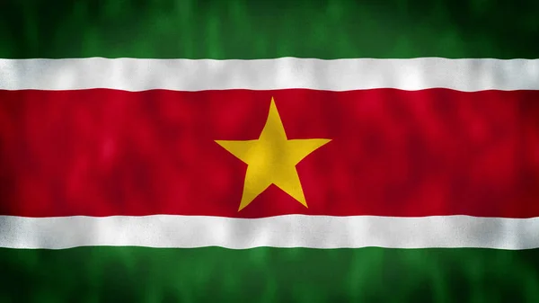 Иллюстрация Суринамского Флага Суринамский Флаг Иллюстрация Размахивание Флагом Суринама Иллюстрация — стоковое фото