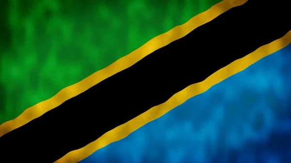 Tanzánia Integető Zászló Tanzánia Zászló Tanzánia Zászló Integető Illusztráció Tanzánia — Stock Fotó