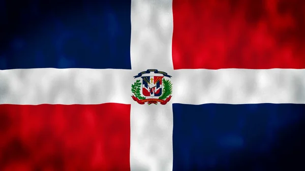 도미니카 공화국 국기에 도미니카 공화국 바람으로 국기를 흔들고 있습니다 Flag — 스톡 사진