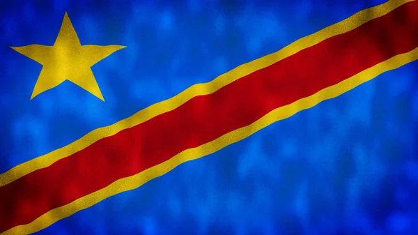 Demokratik Kongo Cumhuriyeti Dalgalanan Bayrak Demokratik Kongo Cumhuriyeti Demokratik Kongo — Stok fotoğraf