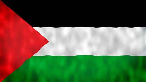 Zbliżenie Widok Flagi Palestyny Machającej Wietrze Wybiórcze Skupienie Realistyczna Animacja — Zdjęcie stockowe