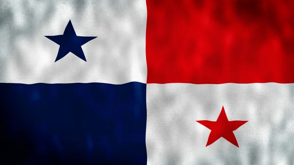 Панамський Прапор Національний Прапор Панами Махає Підпис Панами Прапор Панами Стокове Зображення