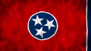 Tennessee Eyaleti bayrağı. Tennessee eyalet bayrağı. TN Amerika Birleşik Devletleri haber ve politika illüstrasyonu.
