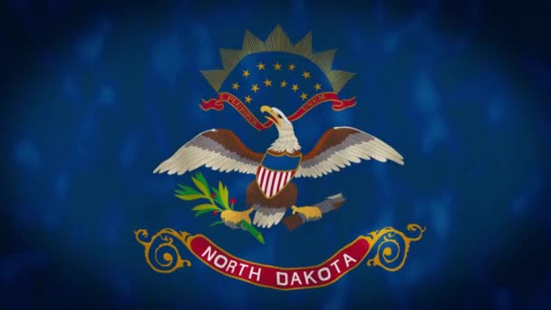 Vlag Van Staat North Dakota Noord Dakota Staatsvlag Verenigde Staten — Stockvideo