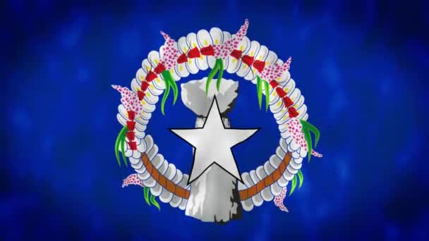 Flaga Mariany Północnej Macha Animacją Flaga Marianów Północnych Falująca Wietrze — Wideo stockowe