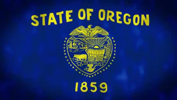 Vlajka Státu Oregon Oregonská Vlajka Region Spojených Států Vlnící Proti — Stock video