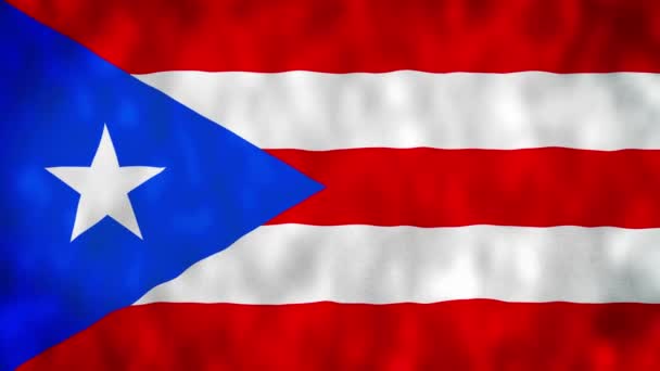 Σημαία Της Πολιτείας Του Πουέρτο Ρίκο Σημαία Πουέρτο Ρίκο Εθνική — Αρχείο Βίντεο