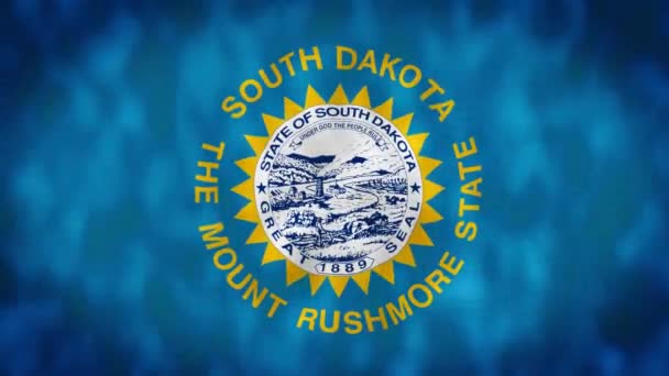 Vlag Van Staat South Dakota Vlag Van South Dakota Verenigde — Stockvideo