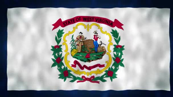 Vlag Van Staat West Virginia Vlag Van West Virginia Verenigde — Stockvideo