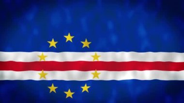 Cape Verde bayrağının animasyonu. 4 bin. Cape Verde bayrağı dalgalanıyor, Cabo Verde bayrağı canlandırılıyor