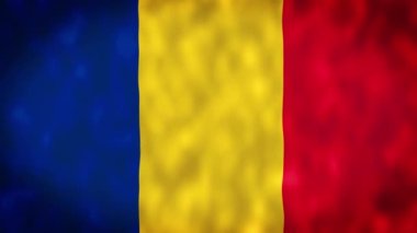 Romanya bayrağı rüzgârda dalgalanırken 4K Ulusal Bayrak 'ta yüksek kaliteli kumaş sallanıyor. Romanya bayrağının kusursuz döngü animasyonu.
