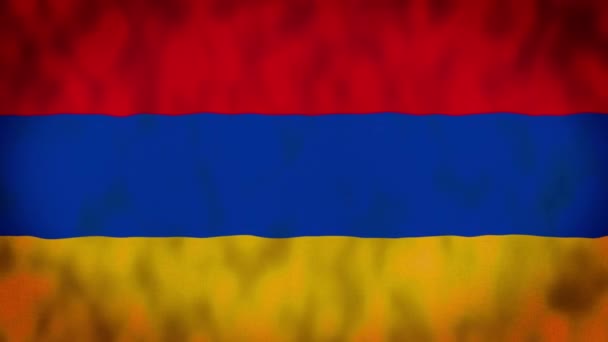 Armenien Viftande Flagga Armenien Flagga Armeniens Flagga Viftande Animation Armenien — Stockvideo