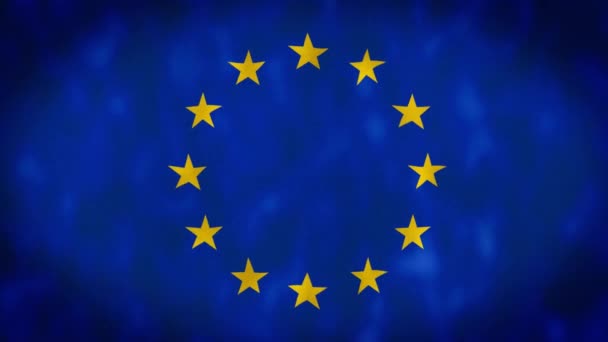 Avrupa Bayrağı Avrupa Birliği Sallanan Bayrak Arkaplan Döngüsü — Stok video