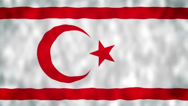 北塞浦路斯土耳其共和国国旗 北塞浦路斯土耳其共和国飘扬国旗 4K渲染无缝动画 — 图库视频影像