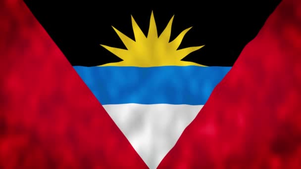 Antigua Barbuda Zászlója Antigua Barbuda Zászló Zökkenőmentes Hurok Antigua Nemzeti — Stock videók