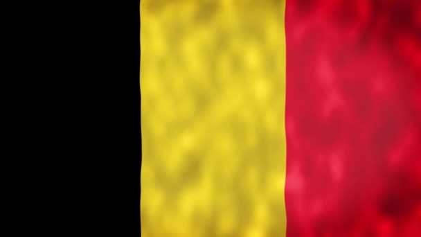 Belçika Bayrağı Rüzgar Görüntüleriyle Dalgalanıyor Full Gerçekçi Belçika Bayrağı Geçmişi — Stok video