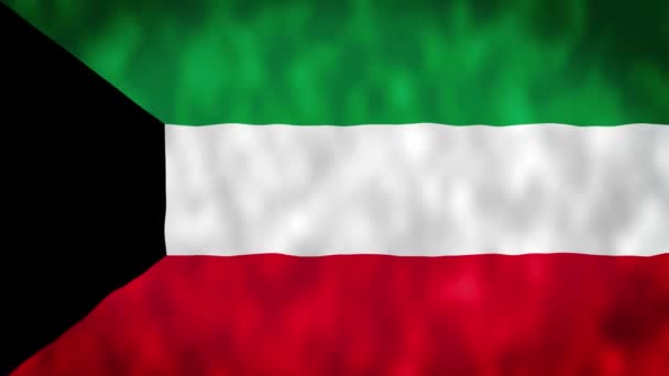 Красивый Вид Кувайское Видео Флага Трехмерное Видео Ожидания Флага Разрешение — стоковое видео
