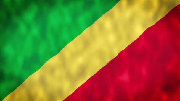 コンゴ共和国の国旗ビデオ 国家3Dコンゴブラザビルフラッグスローモーションビデオ コンゴ共和国国旗が掲揚される コンゴフラグモーションループHd解像度の背景を閉じる4Kビデオフラグ — ストック動画