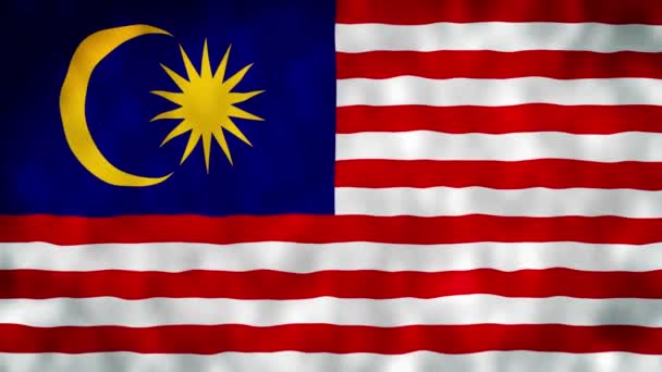 Bandera Nacional Malasia Animación Bucle Inconsútil Bandera Malasia — Vídeos de Stock