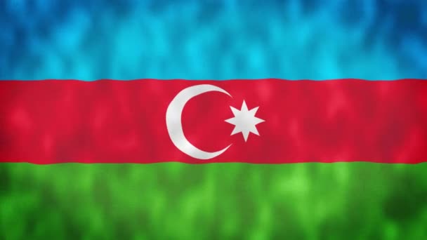 Azerbajdzjans Flagga Azerbajdzjans Flagga Viftande Vinden Loop — Stockvideo