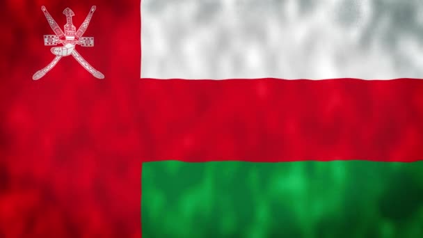 阿曼国旗 Oman National Flag 4K无缝隙环路动画 非常详细的现实2D渲染 阿曼马斯喀特 — 图库视频影像