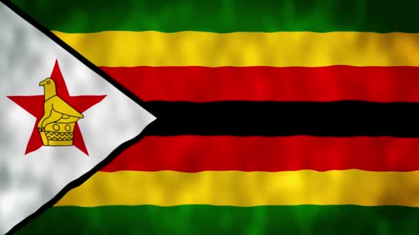 Bandera Zimbabwe Harare Zimbabue Bandera Zimbabwe Resolución Alta Calidad — Vídeo de stock