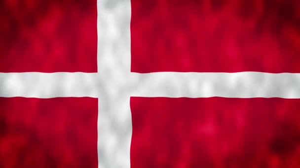 Dánská Vlajka Mává Animací Dánská Vlajka Vlaje Pod Vlajkou Dánska — Stock video