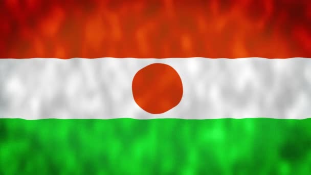 Niger Národní Vlajka Vlnité Video Vysokým Rozlišením Smyčka Pozadí Nigerská — Stock video